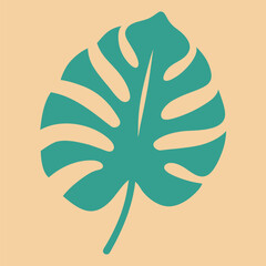 Minimalist Monstera Leaf Vector Tropical Art