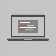 Minimal Laptop Icon in Flat Vector Design