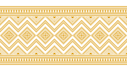 Golden yellow seamless ethnic pattern. Geometric seamless ethnic pattern. Design for background, wallpaper, illustration, fabric, clothing, carpet, textile.