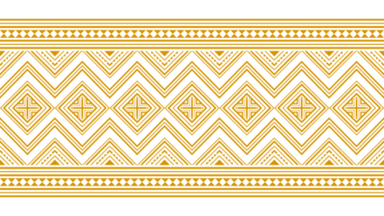Tableau sur plexiglas Style bohème Golden yellow seamless ethnic pattern. Geometric seamless ethnic pattern. Design for background, wallpaper, illustration, fabric, clothing, carpet, textile.  © NKSEE
