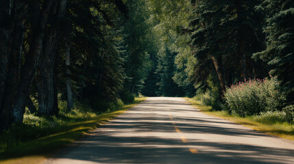 Fototapeta premium experience tranquility of summer landscapes across different cities in canada highlighting peaceful rural roads
