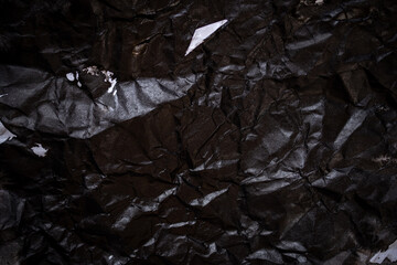 くしゃくしゃな黒色の背景
