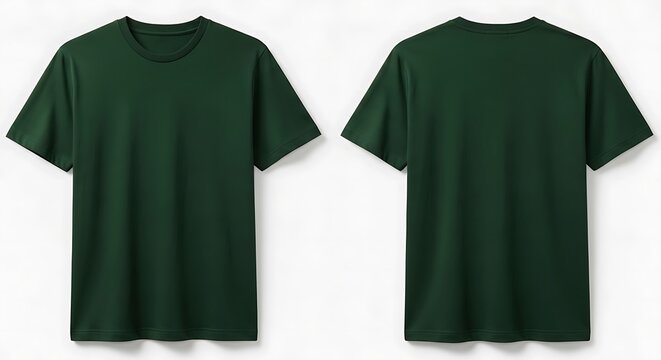Front and Back View of a Deep Forest Green T-Shirt
