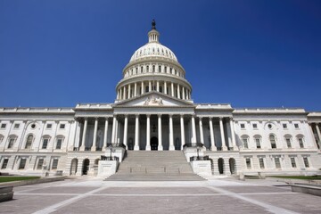 Wide shot of US Capitol Building