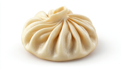 Off White Steamed Bun with Pleated Top and Sparkly Dusting