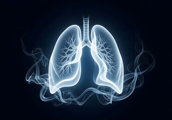Lungs illustration showing human respiratory system for educational purposes. Lungs anatomy includes internal structure with bronchial tree and pulmonary alveoli for clarity.