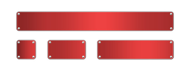 赤の金属プレートD1　セット	