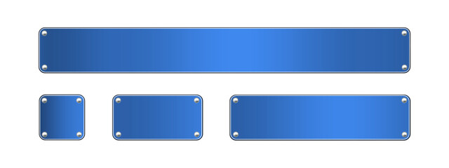 青の金属プレートD1　セット	