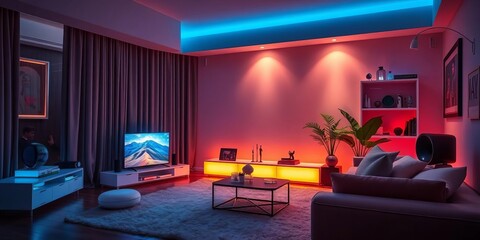 Smart home devices seamlessly connected via wireless network,  internet of things,   connectivity