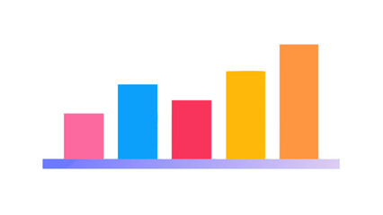 Colorful bar chart infographic data visualization for business presentation and website statistics analysis