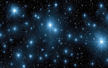 Starry night sky, bright celestial bodies