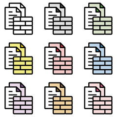 イラストアイコンセット：ブロックファイル	
