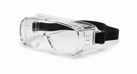 Fototapeta premium Protective Safety Goggles Clear Vision on White.