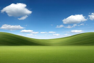 Fototapeta premium Lush green hills under a vibrant blue sky