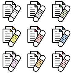 イラストアイコンセット：医療ファイル	
