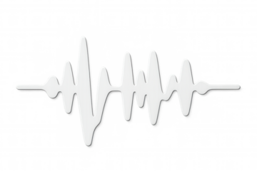 Sound wave oscillating, visualizing audio signal against transparent backdrop, ideal for digital design and music-related graphics