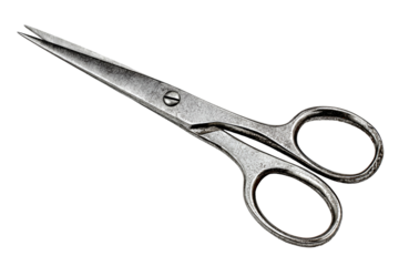 Antique Metal Scissors Black Background