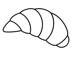 A croissant outline isolated on white background