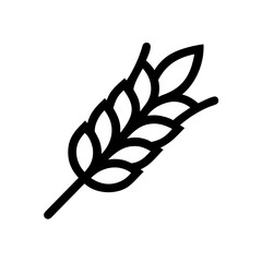 Elegant black-and-white linear icon of a wheat ear