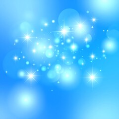 Light blue background with sparkling effects