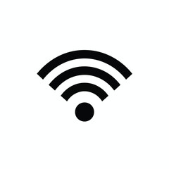 Simple Line Black and White Wifi Connection Signal Icon Symbol
