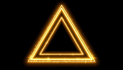 Gold triangle frame on black background