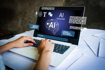 Artificial intelligence and prompt generation vector for AI tools, machine learning, and automation concept. Ideal for technology design, innovation, and digital solution illustration.
