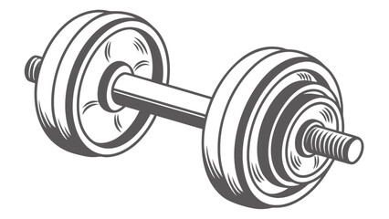 Dumbbell weightlifting fitness gym exercise training strength workout equipment vector illustration design