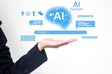 Artificial intelligence and prompt generation vector for AI tools, machine learning, and automation concept. Ideal for technology design, innovation, and digital solution illustration.