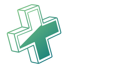 Obraz premium Green health plus sign medical cross symbol healthcare clinic hospital pharmacy aid first aid logo design icon