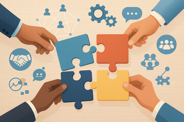 Business Teamwork and Collaboration Concept