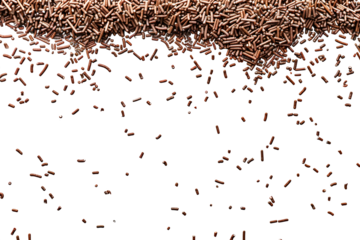 Delicious chocolate sprinkles scattered on the surface