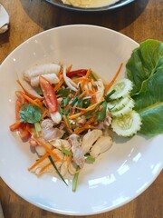 shrimp with rice Chicken and salad 