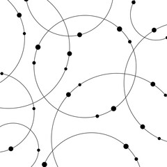  Seamless abstract background with circles and dots at their intersection. 