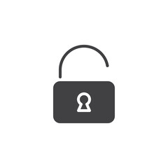 Unlocked padlock solid icon