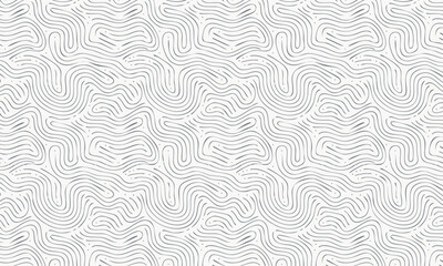 White Abstract Topography Seamless Line Pattern, Modern Vector Background