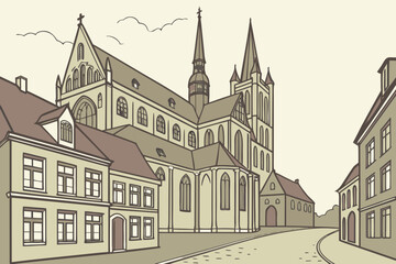 Obraz premium Oldenzaal, Overijssel, the Netherlands – Features the Basilica of St. Plechelmus.