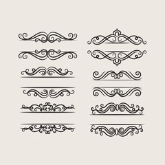 Decorative artistic floral ornament collection