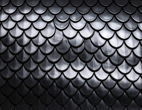 Dark gray scale fish-scale pattern