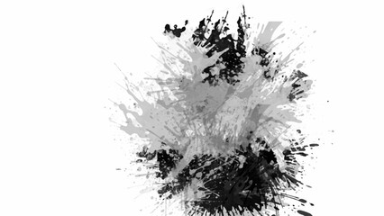 Minimalist black and white grunge texture background with subtle grain, rough brush strokes, abstract ink splashes, vintage film dust, distressed paint stains, and modern artistic border frame