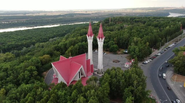 Aerial view of Lyalya-Tyulpan Mosque in Ufa, Russia