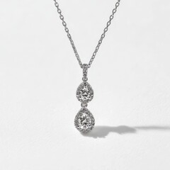 A diamond pendant with a diamond pendant on a chain