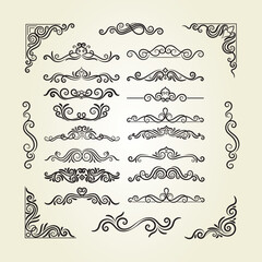 Obraz premium Decorative artistic floral ornament collection