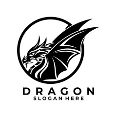 Creative dragon logo design vector template. Elegant dragon logo design
