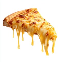 A slice of pizza with melted cheese and melted cheese