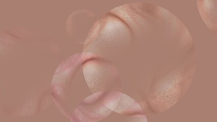 Deep Warm Brown Abstract Bubble Pattern with Shadows.