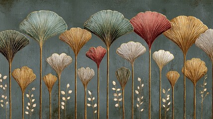 ART-DECO-INSPIRIERTE FLORALE KOMPOSITION MIT FÄCHERFÖRMIGEN BLÜTEN