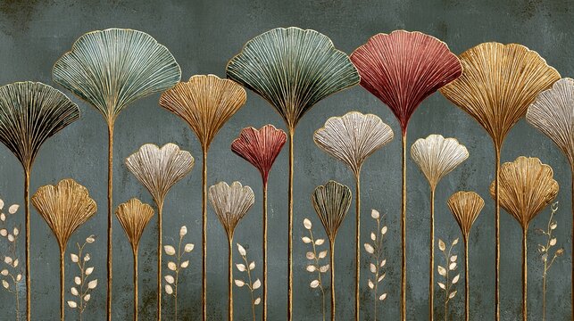 ART-DECO-INSPIRIERTE FLORALE KOMPOSITION MIT FÄCHERFÖRMIGEN BLÜTEN