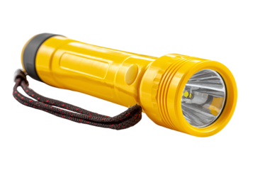 Yellow LED Flashlight with Black Cord