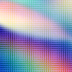Vivid LED rainbow background. Bright glowing grid pattern for modern visuals.